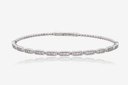 .54ct Natural Diamond Shield Flex Bangle in 14K White Gold