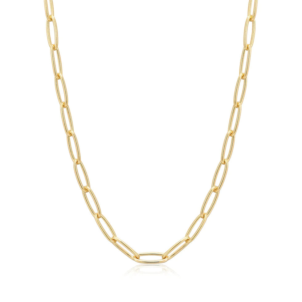 Gold Paperclip Chunky Chain Necklace