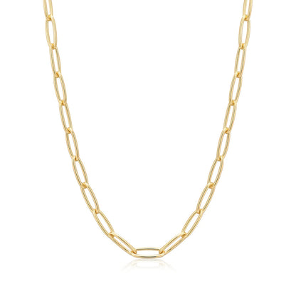 Gold Paperclip Chunky Chain Necklace