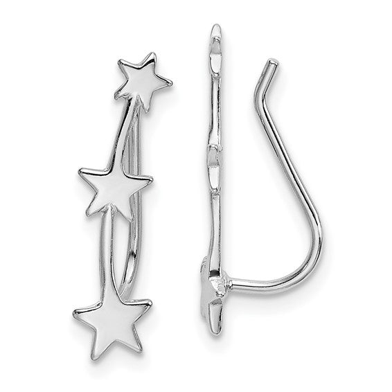 Climbing Constellation Silver Star Earrings