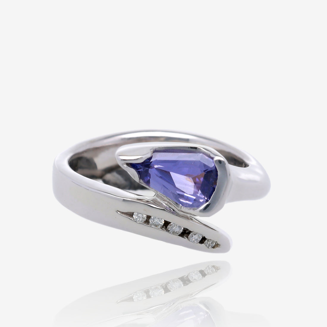 New Day Purple Sapphire Wraparound Ring Silver