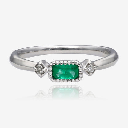 Radiant Elegance: Diamond Accented Gold Birthstone Ring