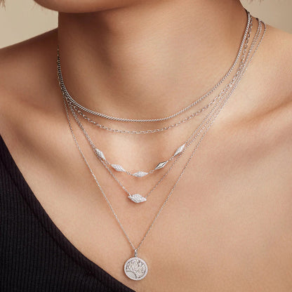 Silver Shiny Curb Necklace