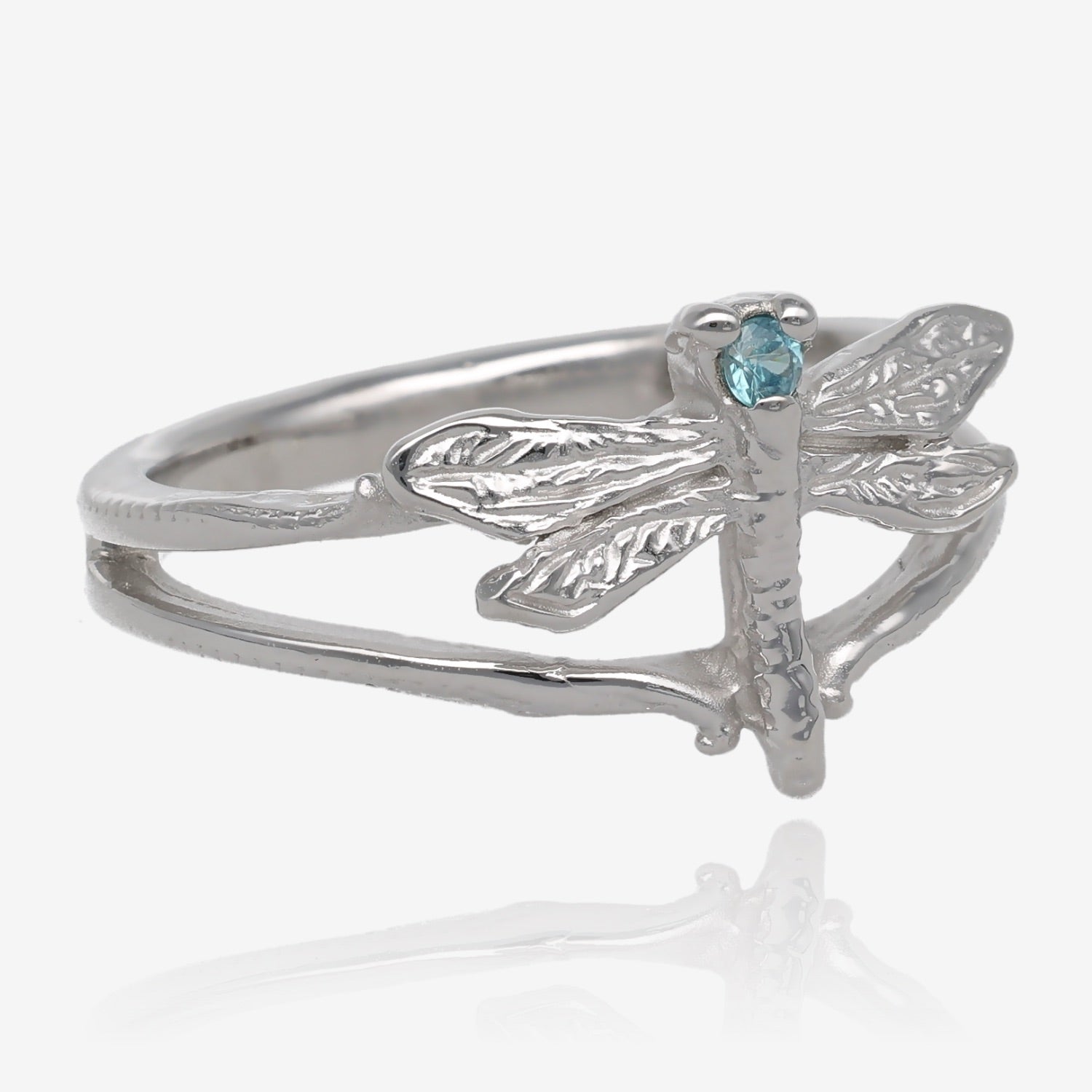 Dragonfly Daydreams Silver and Gem Ring