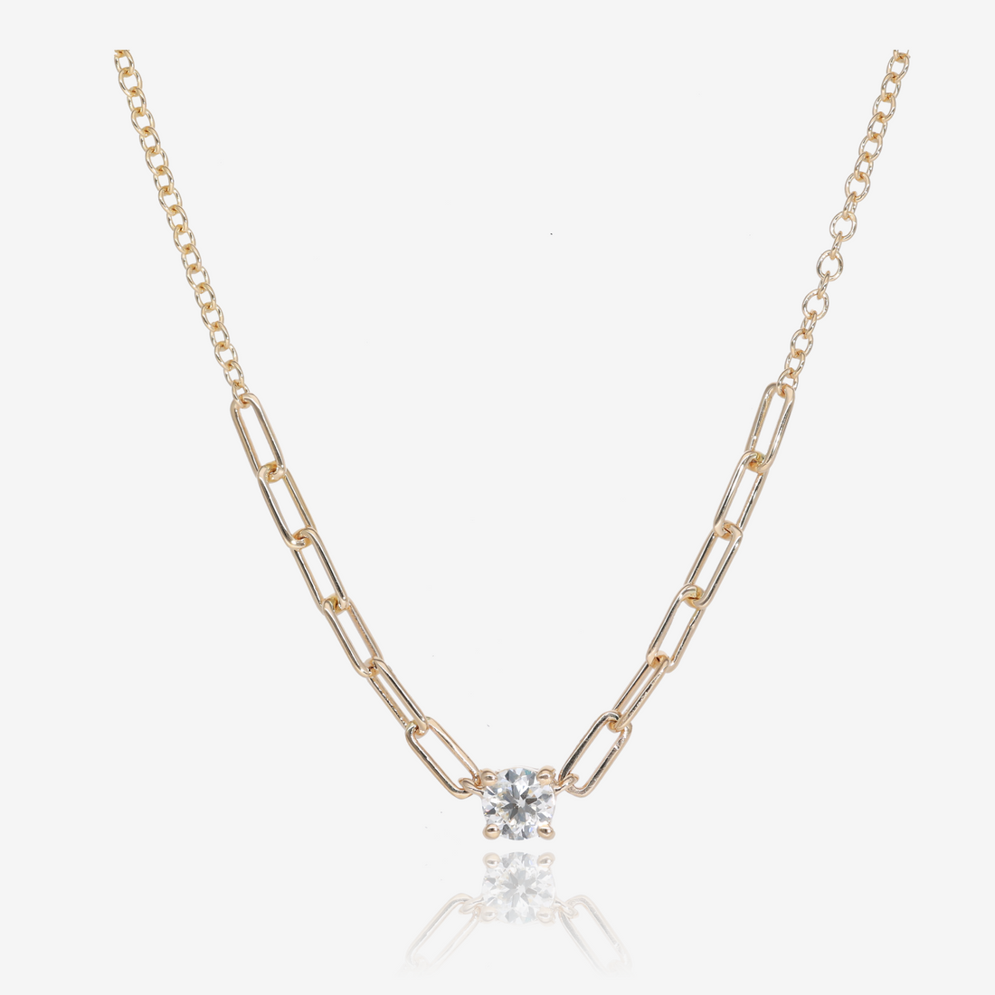 Chic Mixed Link Natural Diamond Gold Necklace