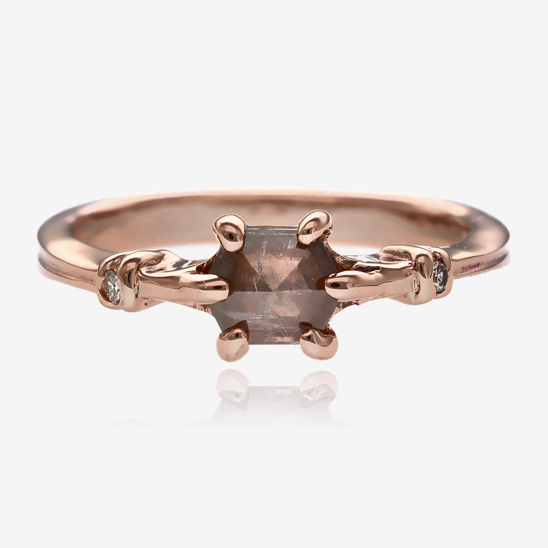 Gatsby Salt and Pepper Diamond Ring Rose Gold