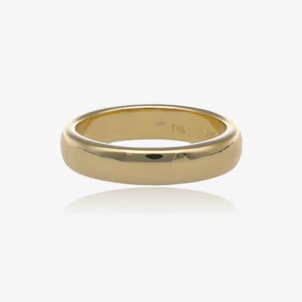 14K Yellow Comfort Fit Standard Weight Half Round Band