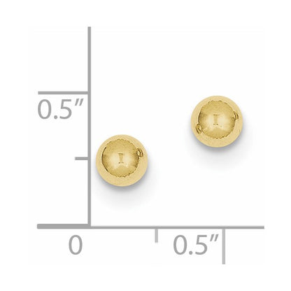 10k Polished 5mm Ball Post Earrings