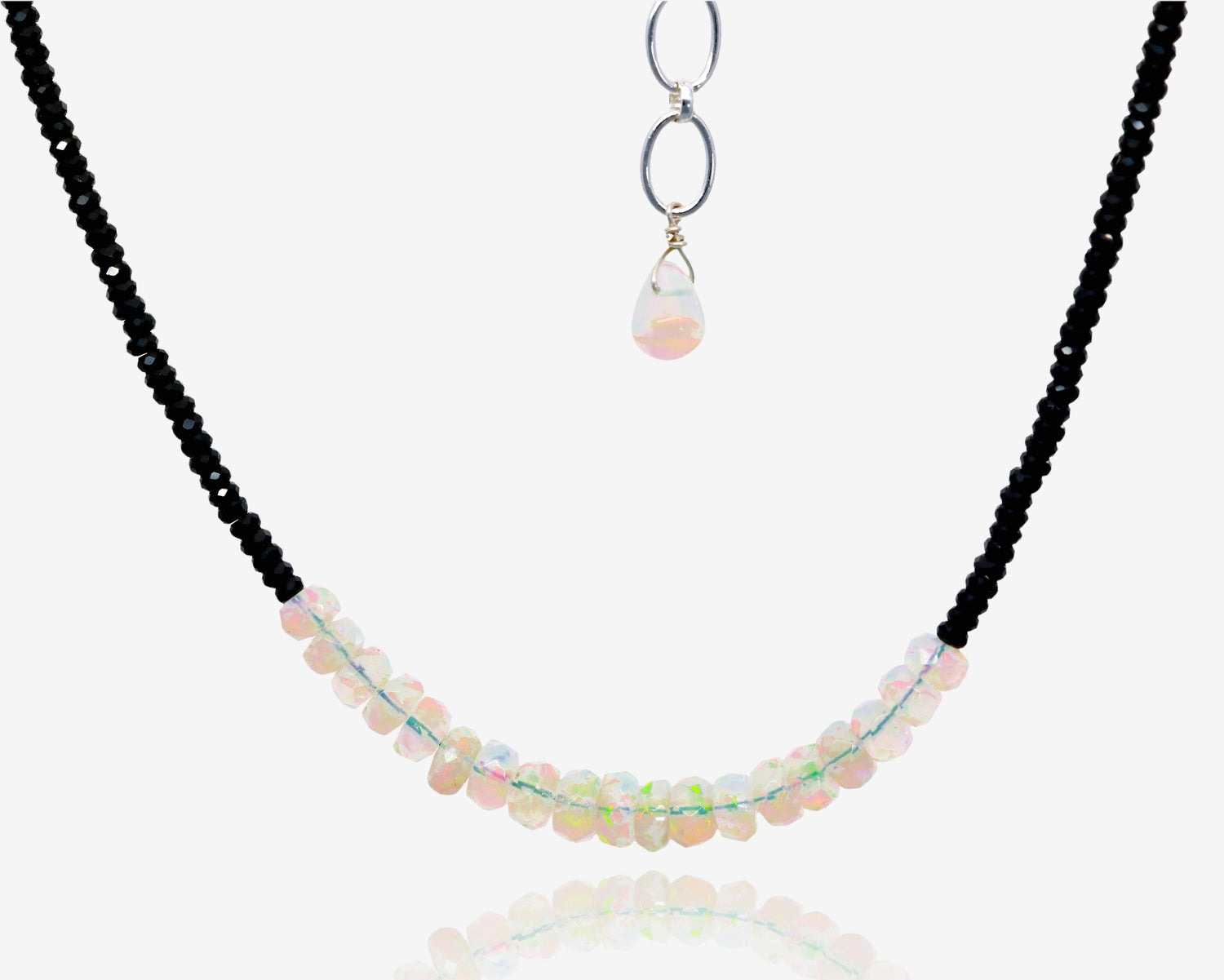 Black Spinel and Ethiopian Opal Glow Necklace
