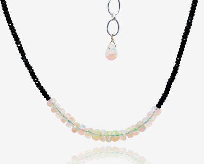 Black Spinel and Ethiopian Opal Glow Necklace