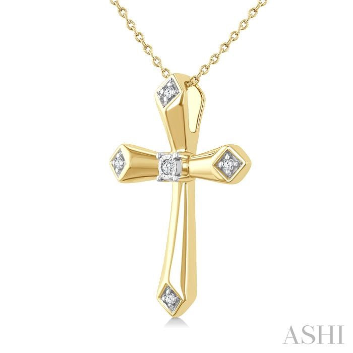 Bold Edge Gold Vermeil Cross Diamond Necklace
