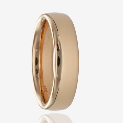 14K Yellow Gold Band Half Dome High Polish