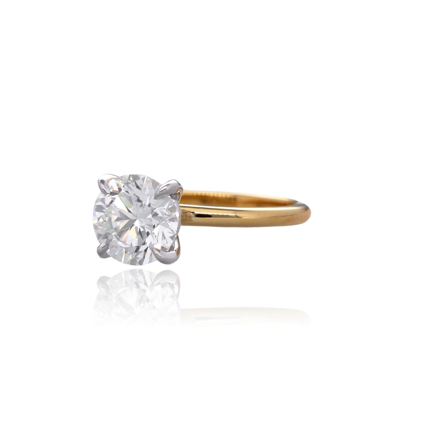 2ct Round Lab Grown Diamond Solitaire Engagement Ring in 14K Yellow Gold