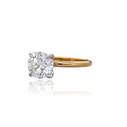2ct Round Lab Grown Diamond Solitaire Engagement Ring in 14K Yellow Gold