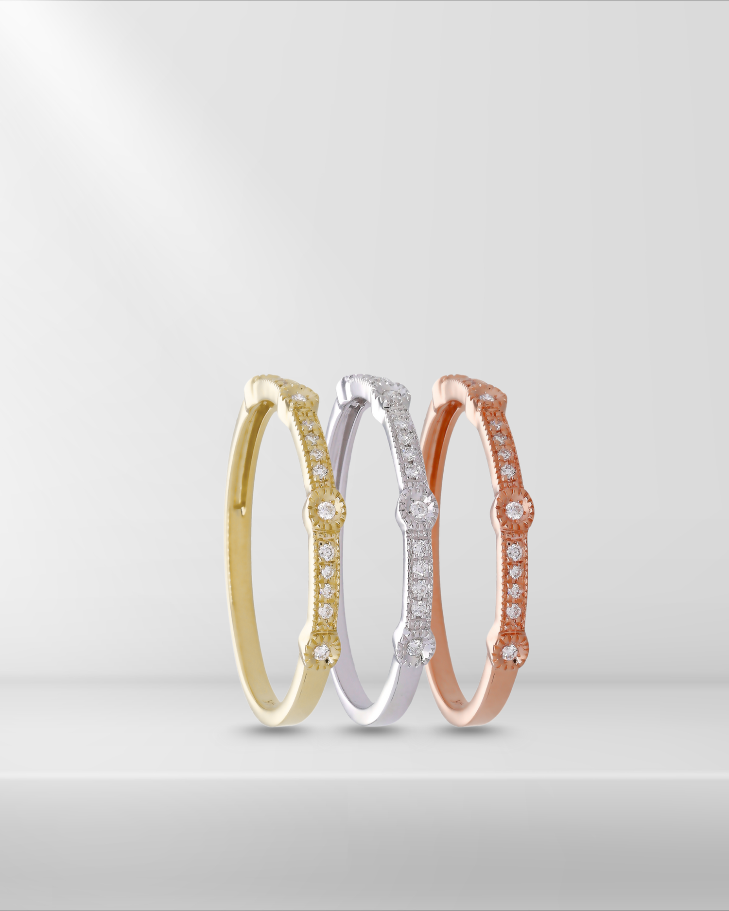 Dainty Vintage Mini Diamond Band