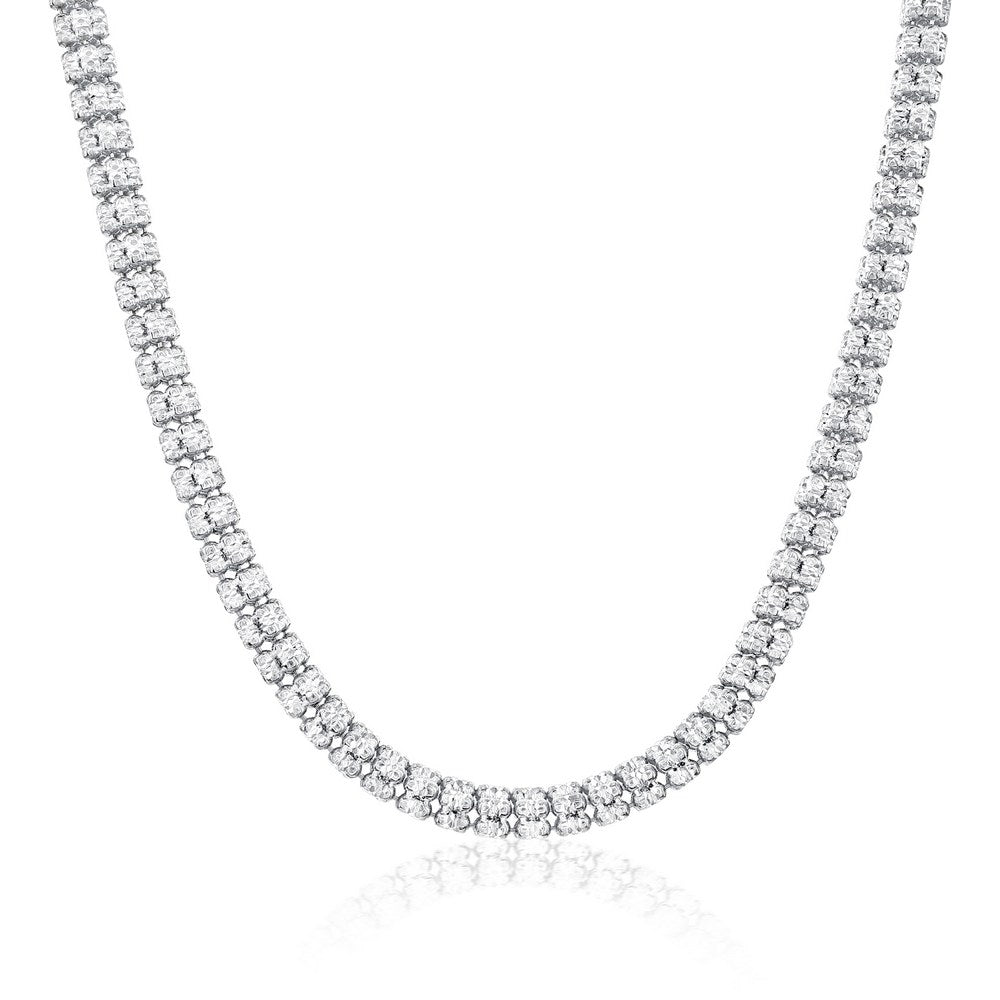 Sterling Silver 5mm Diamond Cut Ice Chain - Rhodium Plated