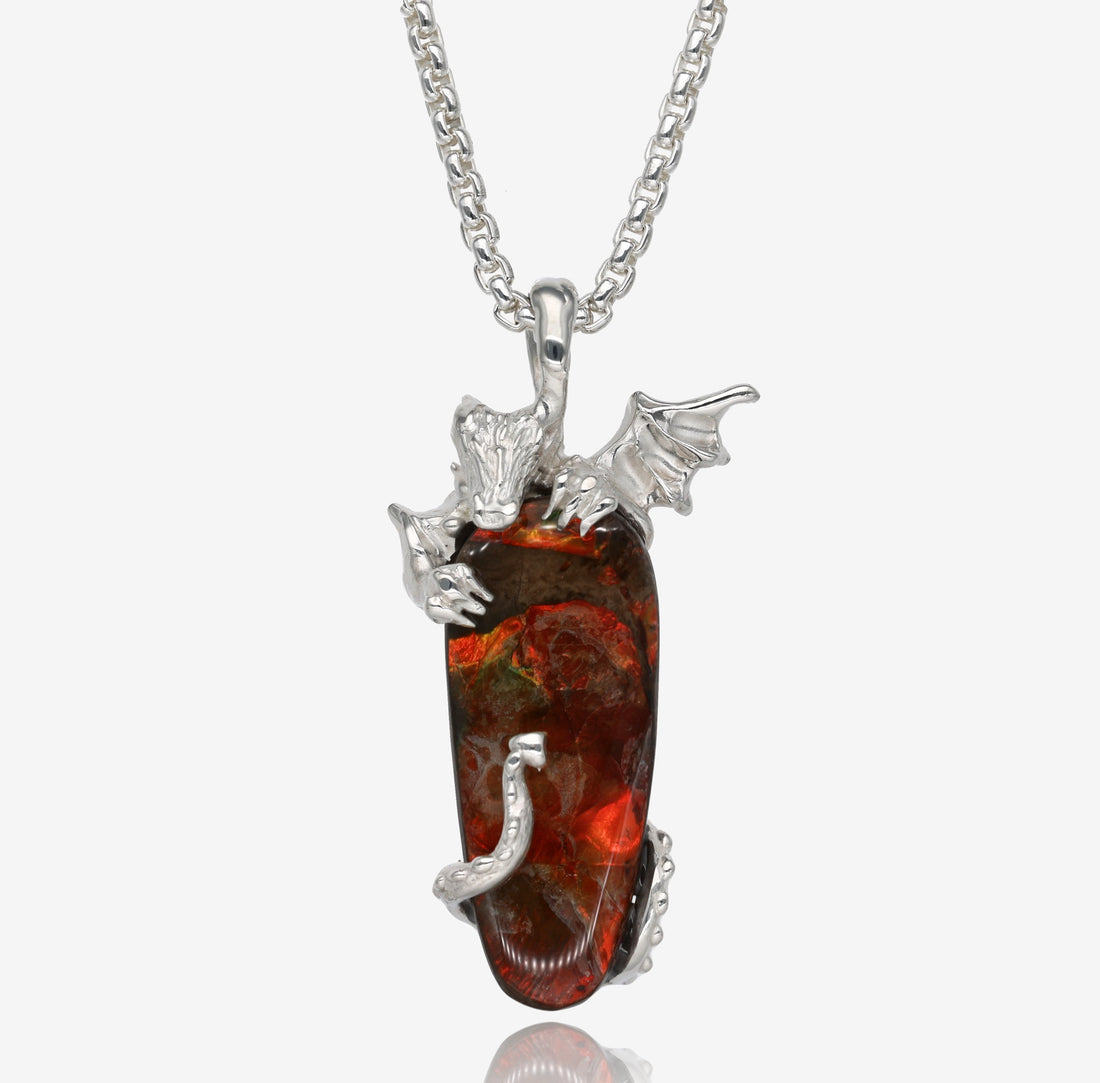 Ancient Treasure Ammolite Dragon Amulet