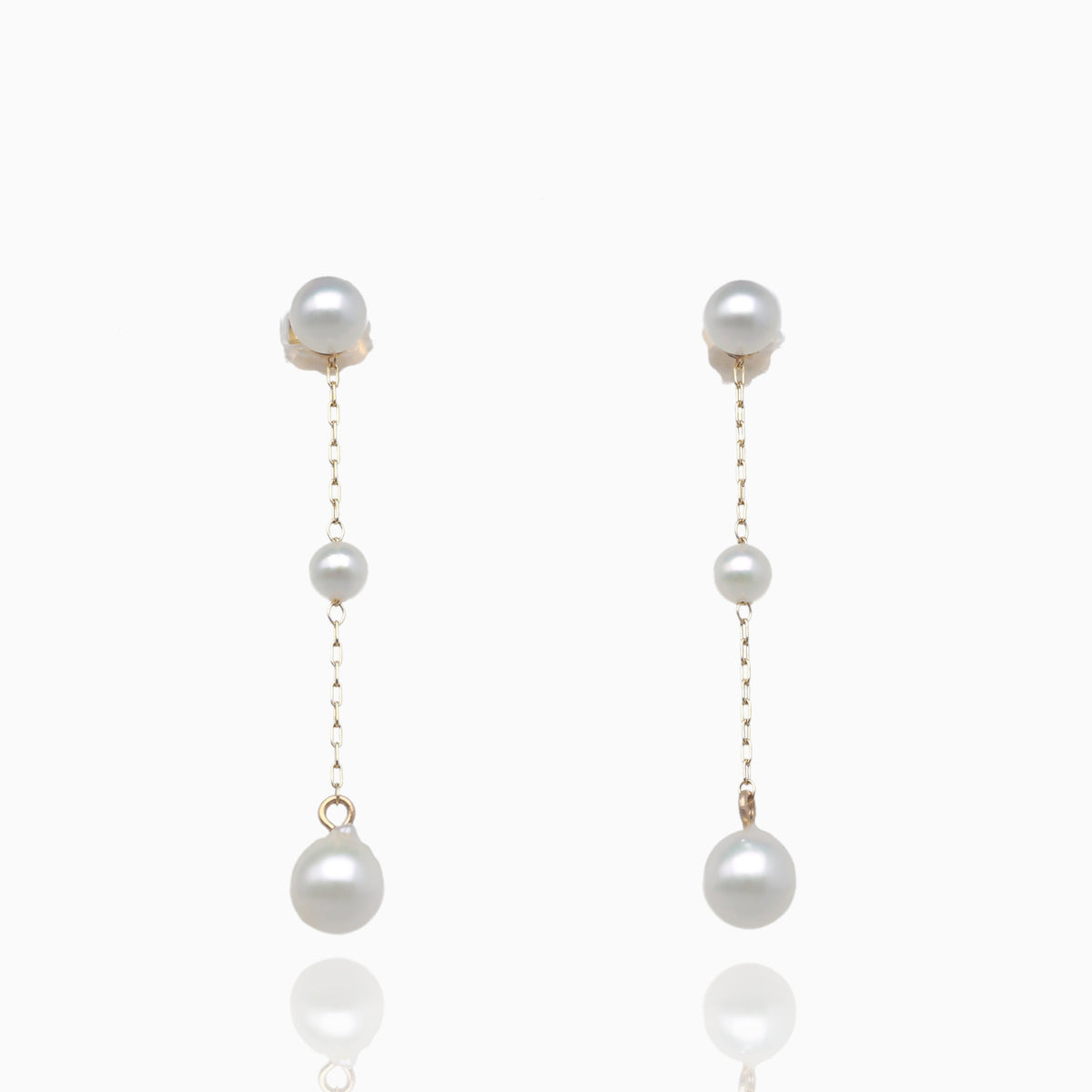 Golden Veil Pearl Earrings