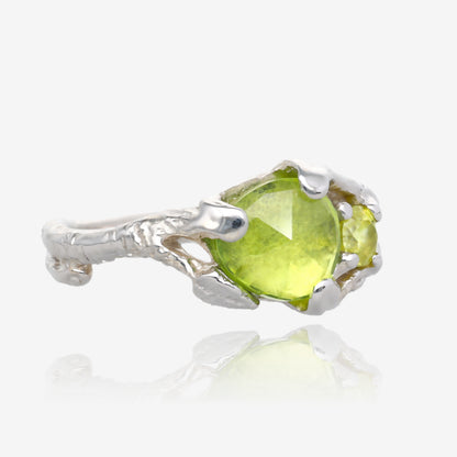 August Mornings Peridot Twig Ring