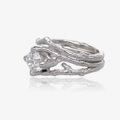 Birch Branch Diamond Gold Wedding Set