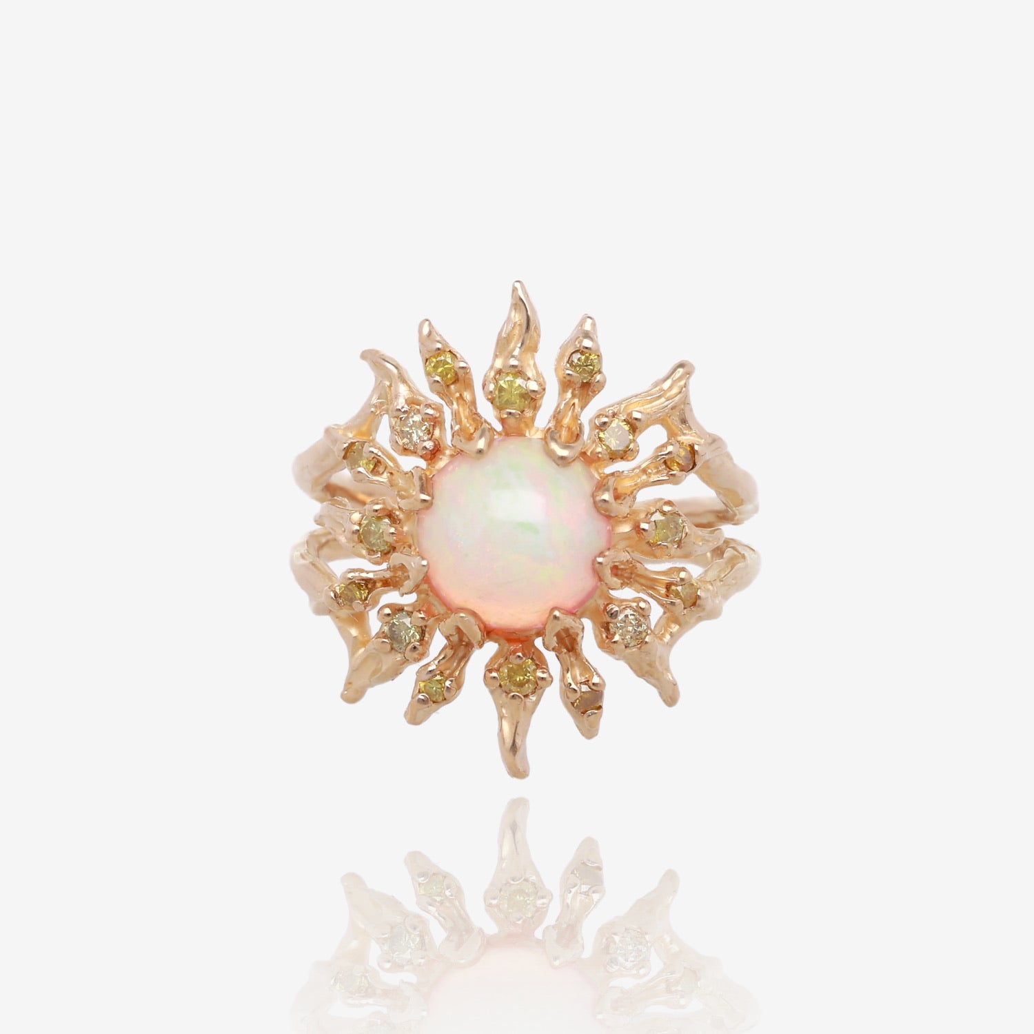 Solstice Opal and Yellow Diamond Ring