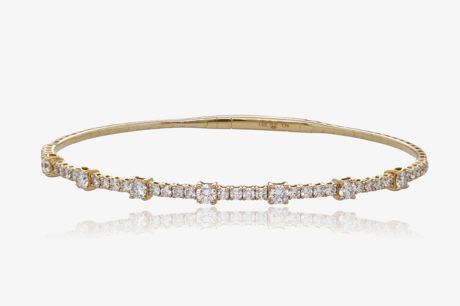 Diamond Flex Bangle in 14K Yellow Gold