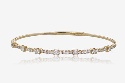 Diamond Flex Bangle in 14K Yellow Gold
