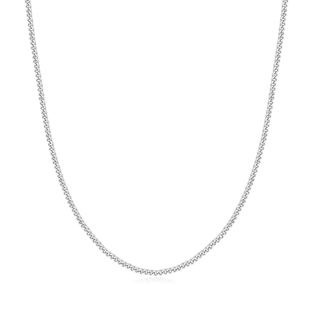 Silver Shiny Curb Necklace