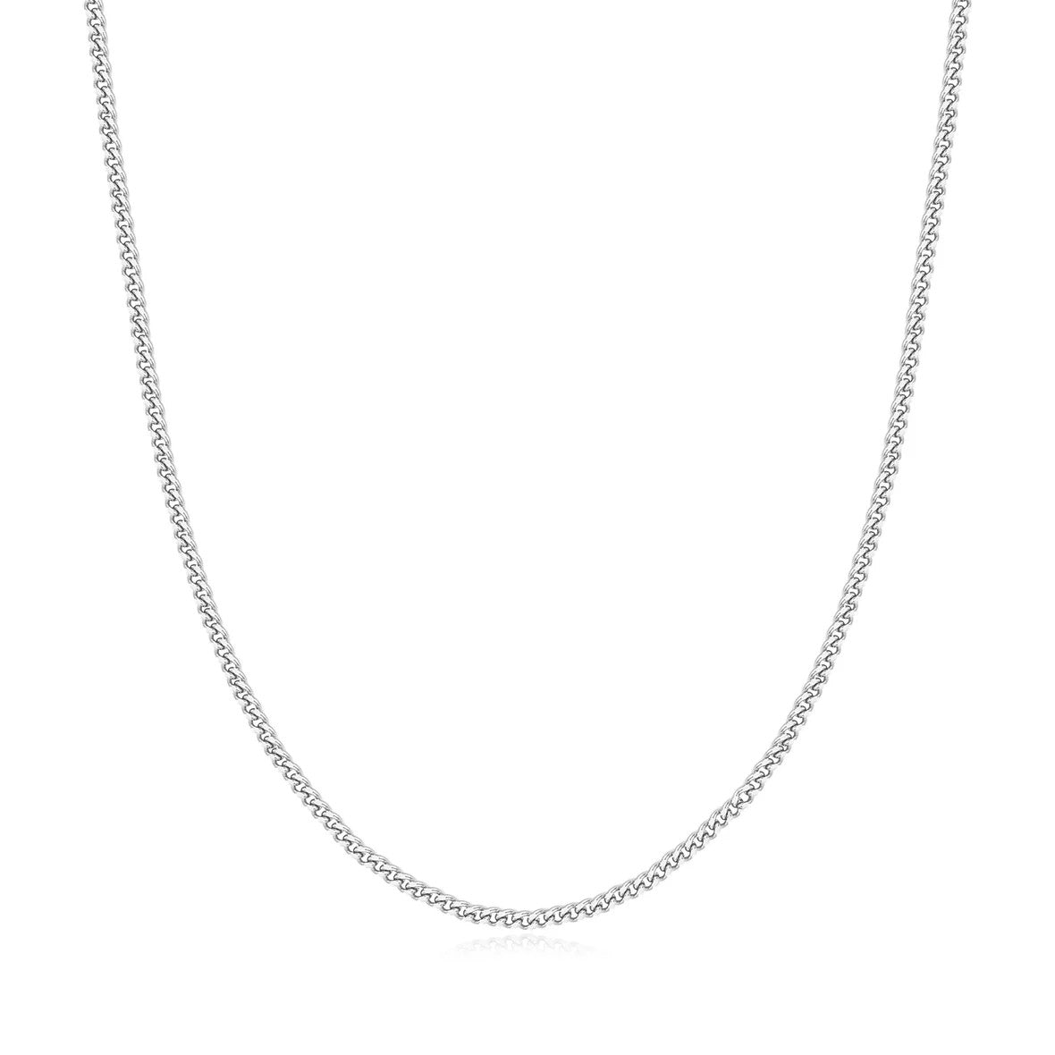 Silver Shiny Curb Necklace