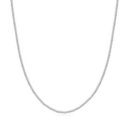 Silver Shiny Curb Necklace