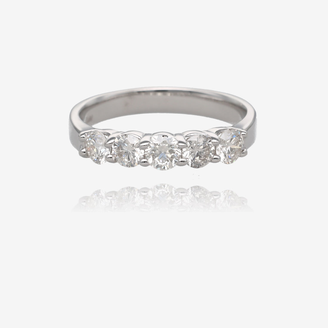 Luna Five Diamond Ring in 14K White Gold