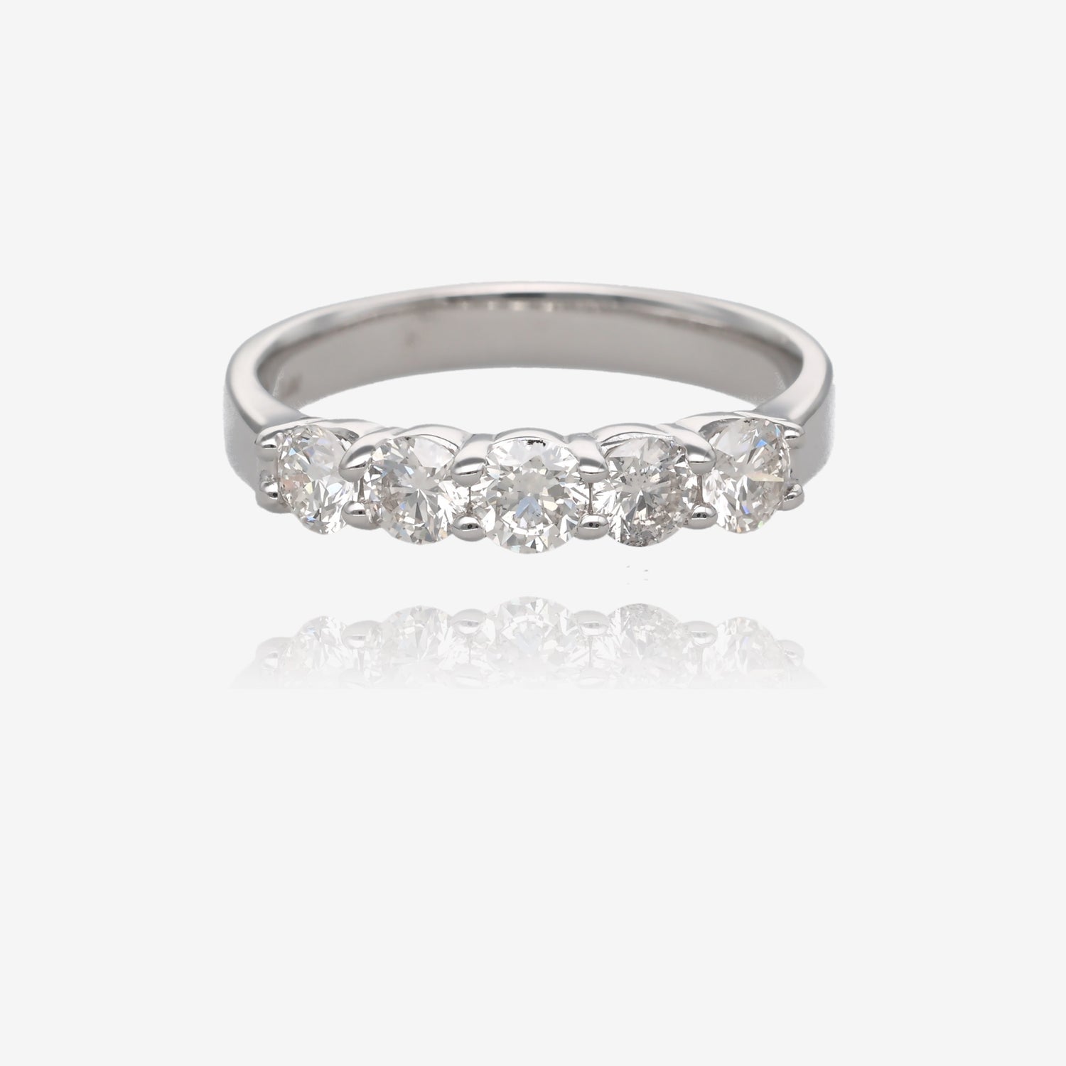 Luna Five Diamond Ring in 14K White Gold
