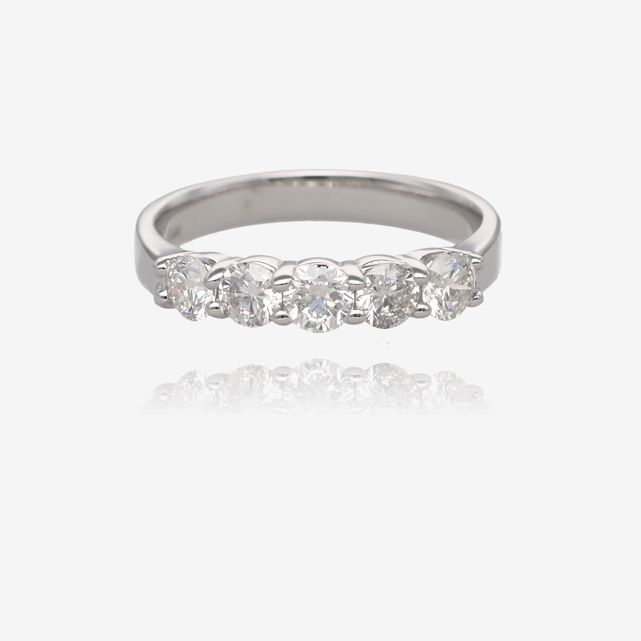 Luna Five Diamond Ring in 14K White Gold