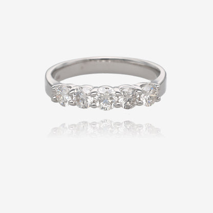 Luna Five Diamond Ring in 14K White Gold