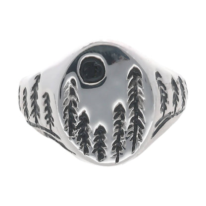 Silver Signet Ring, Forest