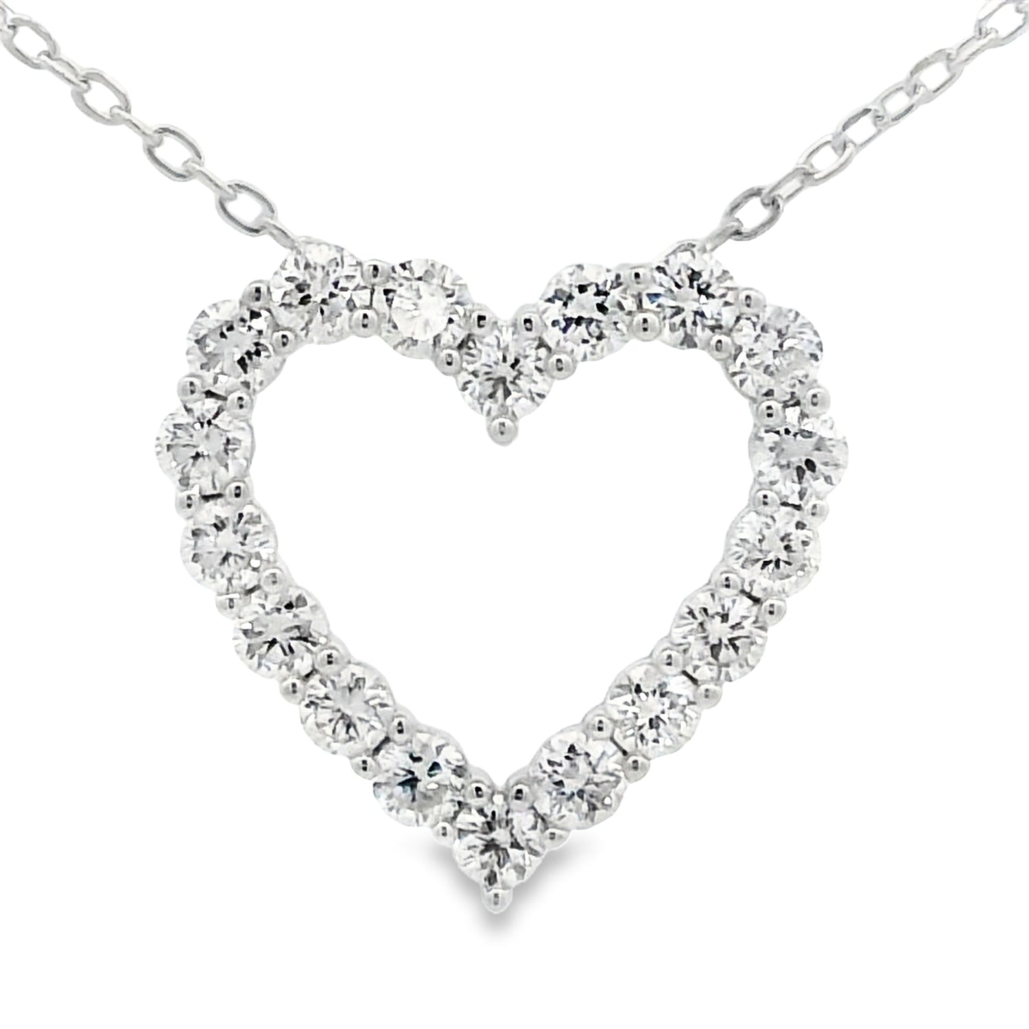 Lined with Love Diamond Heart Silver Necklace