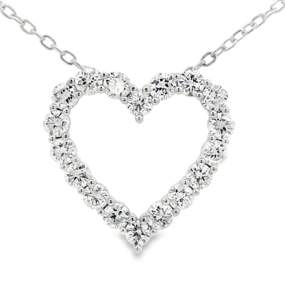 Lined with Love Diamond Heart Silver Necklace