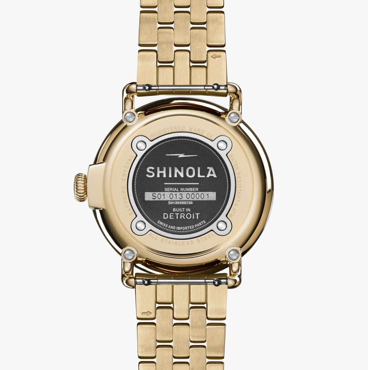 SHINOLA Mens Runwell Gold Tone Moonphase Watch