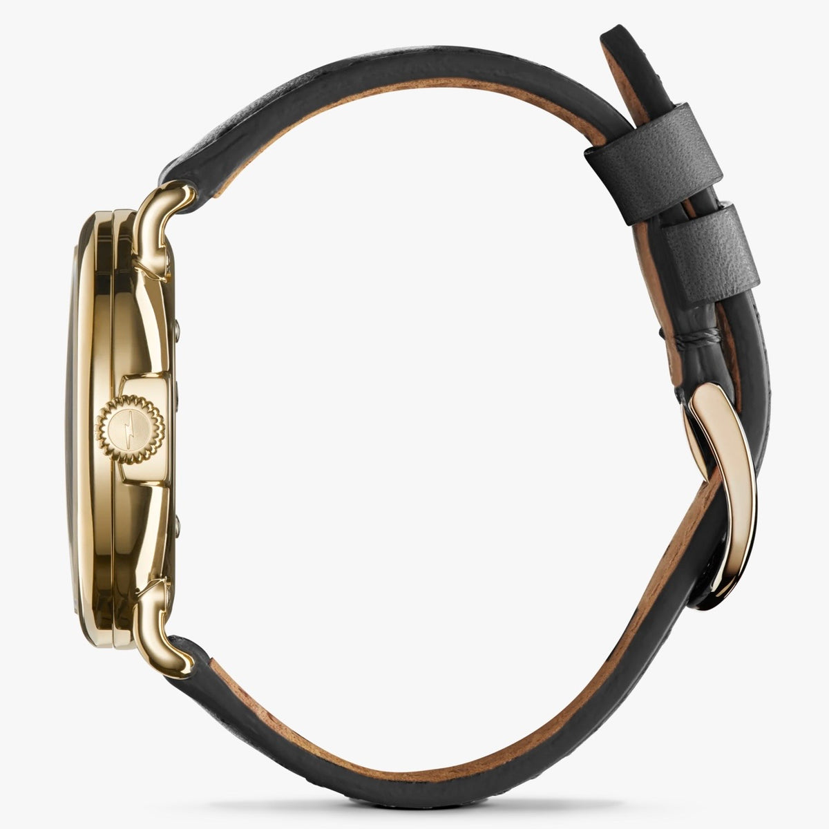 SHINOLA Men’s Runwell Black Mother of Pearl Watch Gold Tone
