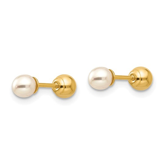 Reversible Gold Pearl Duo Screw Earrings