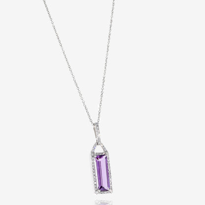 Amethyst Royal Halo Necklace