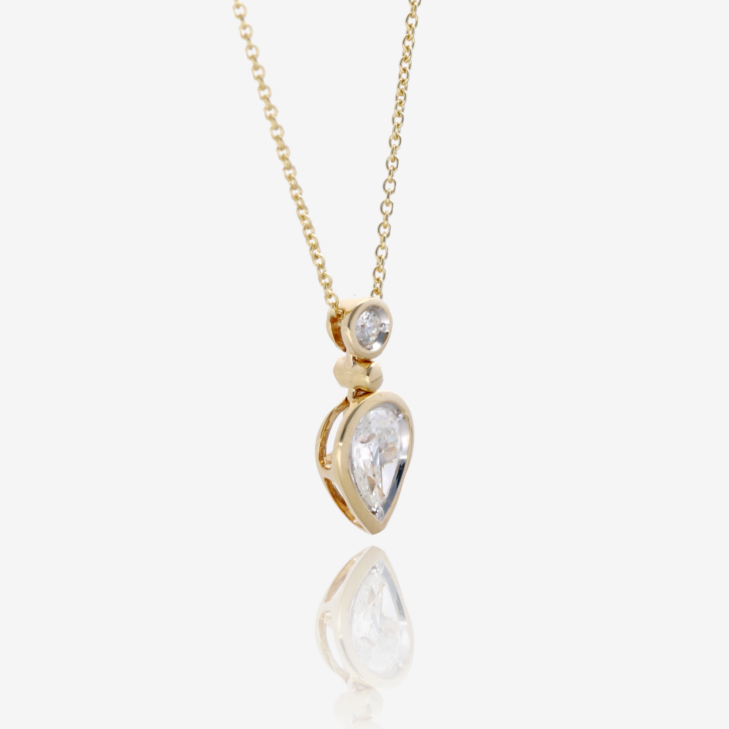 1/2ct Pear Shape Natural Diamond Pendant in 14K Yellow Gold
