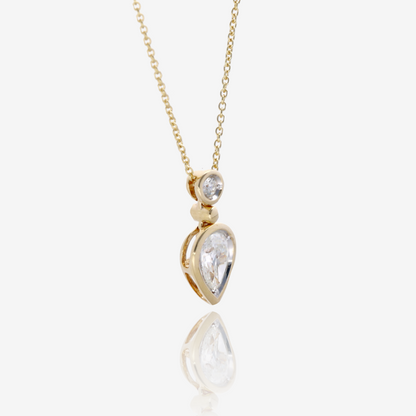 1/2ct Pear Shape Natural Diamond Pendant in 14K Yellow Gold
