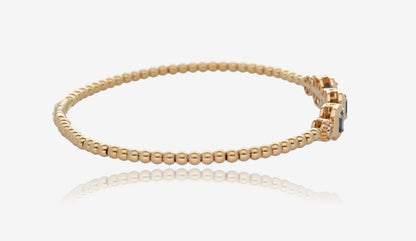 Sapphire and Diamond Flex Bangle in 14K Yellow Gold