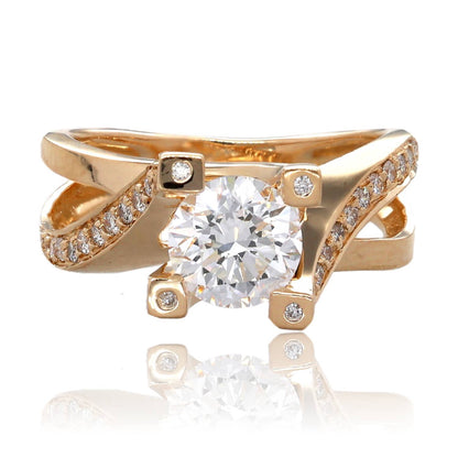 Titan Twist 14K Yellow Gold Diamond Engagement Ring with 1.49 Carat Lab Grown Diamond