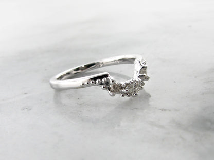 0.18ct TDW Marquise &amp; Brilliant Cut Diamond Band 14K White Gold Ring, Adorn