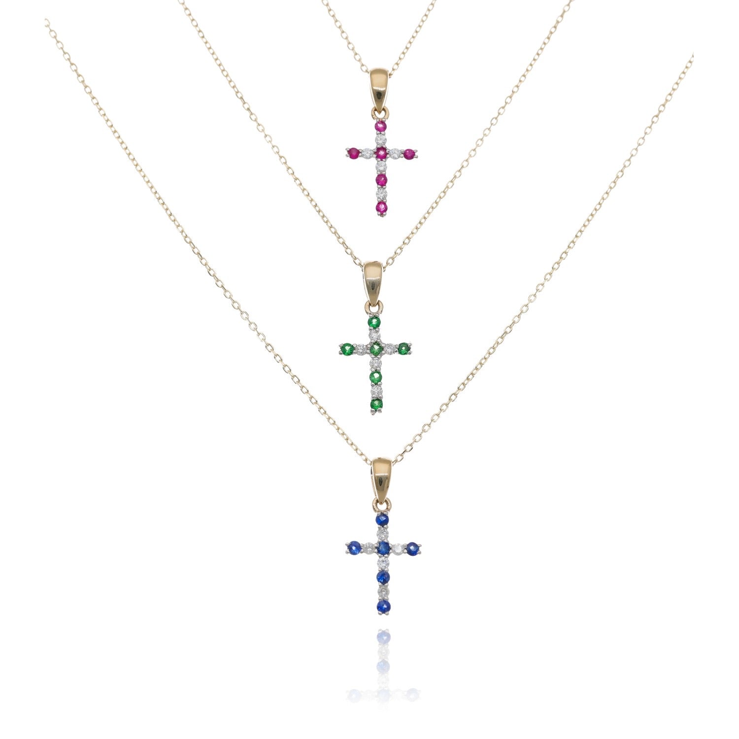 Precious Gem Dainty Diamond Cross Necklace