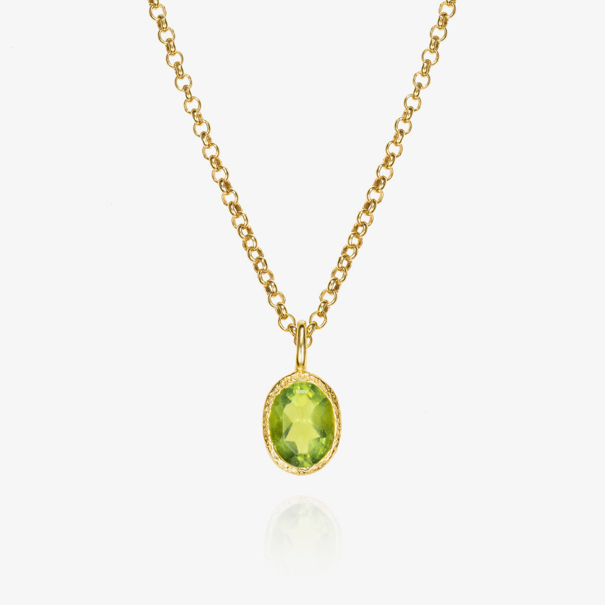 Zen Organic Natural Oval Birthstone Necklace