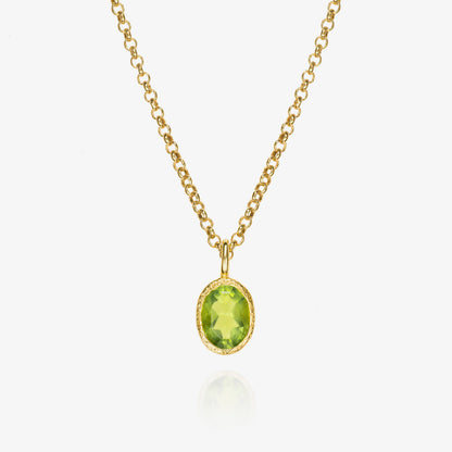 Zen Organic Natural Oval Birthstone Necklace