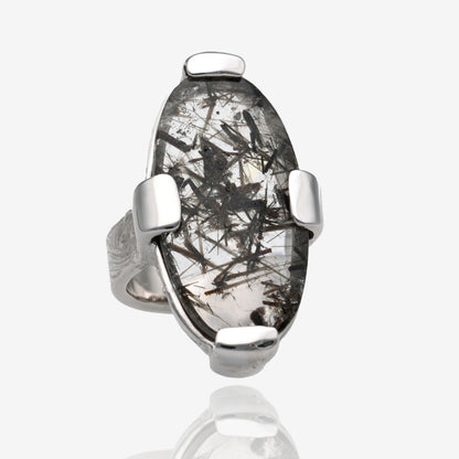Chaotic Energy Tourmaline Quartz Statement Ring